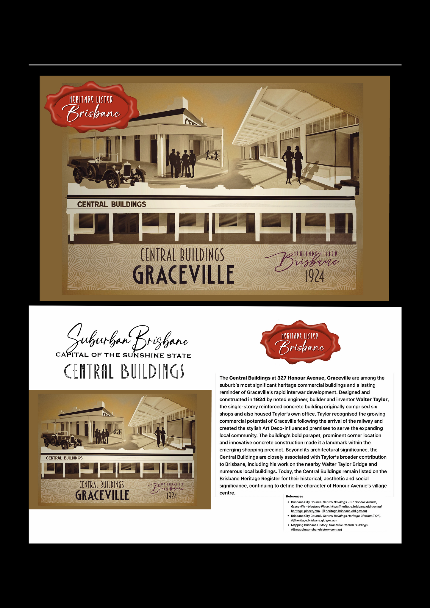 Central Buildings : Graceville Greeting card Pack / Set of 5