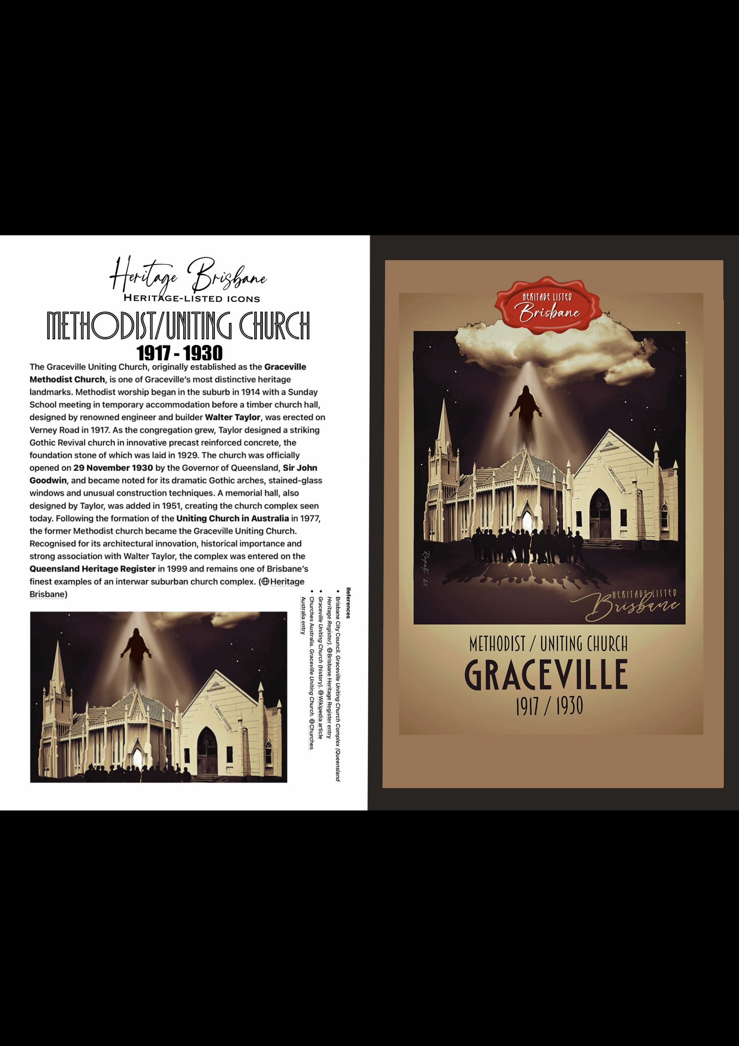 Methodist/ Uniting Church : Graceville Greeting card Pack / Set of 5