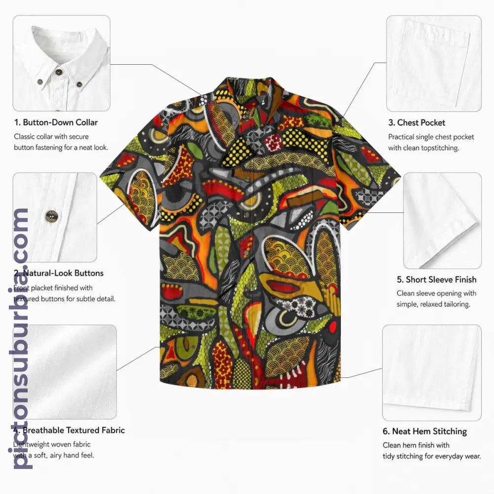 All-Over Print Men’s Breathable Shirt|140GSM Slub Cotton