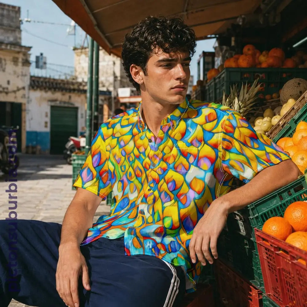 All-Over Print Men’s Breathable Shirt|140GSM Slub Cotton
