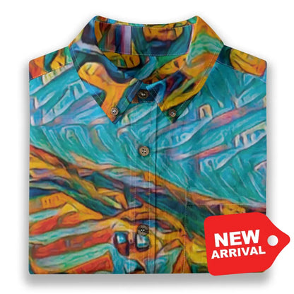 All-Over Print Men’s Breathable Shirt|140GSM Slub Cotton