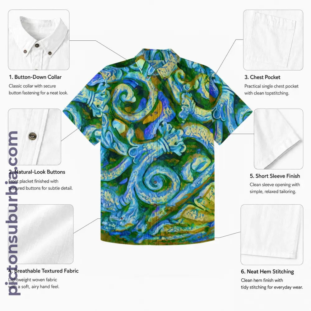 All-Over Print Men’s Breathable Shirt|140GSM Slub Cotton