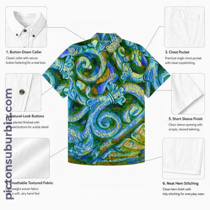 All-Over Print Men’s Breathable Shirt|140GSM Slub Cotton