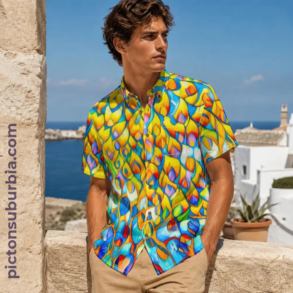 All-Over Print Men’s Breathable Shirt|140GSM Slub Cotton