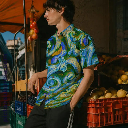 All-Over Print Men’s Breathable Shirt|140GSM Slub Cotton