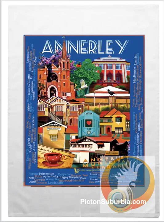 Annerley: Streets Tea Towel 100% Cotton - Physical good