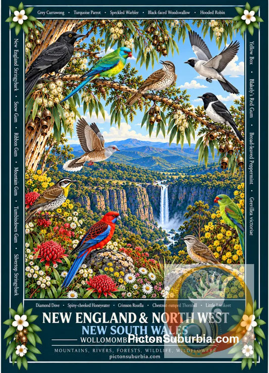 Australiana Tea Towel: N.S.W - New England & North West - Cotton/Linen Blend - Tea Towel