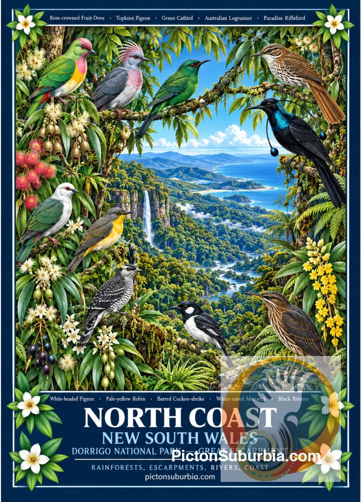 Australiana Tea Towel: N.S.W North Coast - Cotton/Linen Blend - Tea Towel