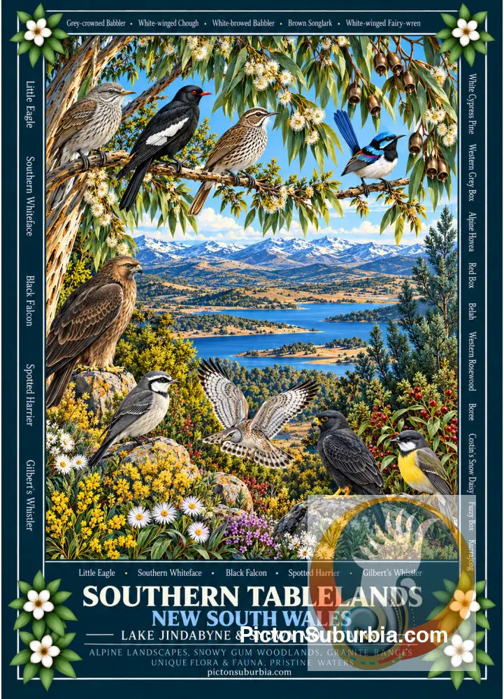 Australiana Tea Towel: N.S.W - Southern Tablelands - Cotton/Linen Blend - Tea Towel