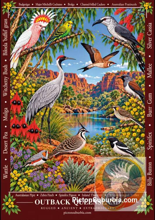 Australiana Tea Towel: Outback Queensland - Cotton/Linen Blend - Tea Towel