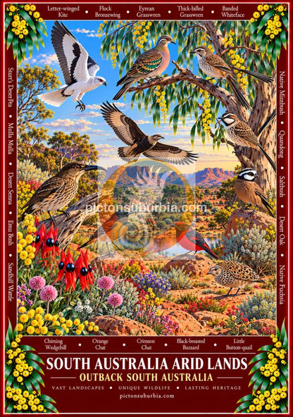 Australiana Tea Towel: South Australia - Arid Lands - Cotton/Linen Blend - Tea Towel