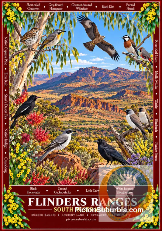 Australiana Tea Towel: South Australia - Flinders Ranges - Cotton/Linen Blend - Tea Towel