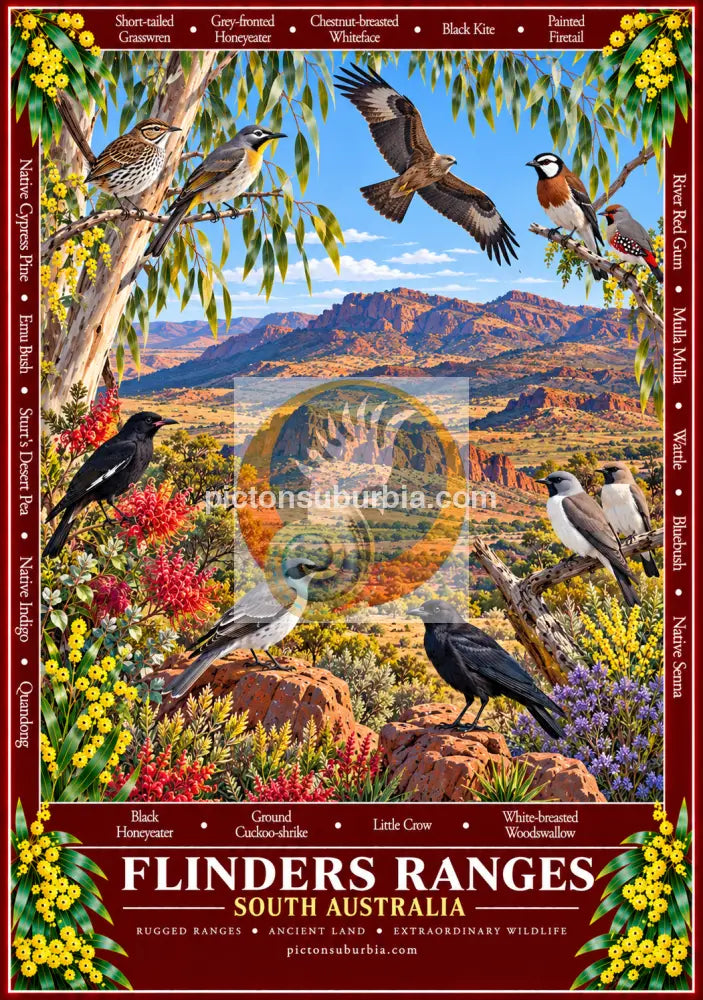 Australiana Tea Towel: South Australia - Flinders Ranges - Cotton/Linen Blend - Tea Towel