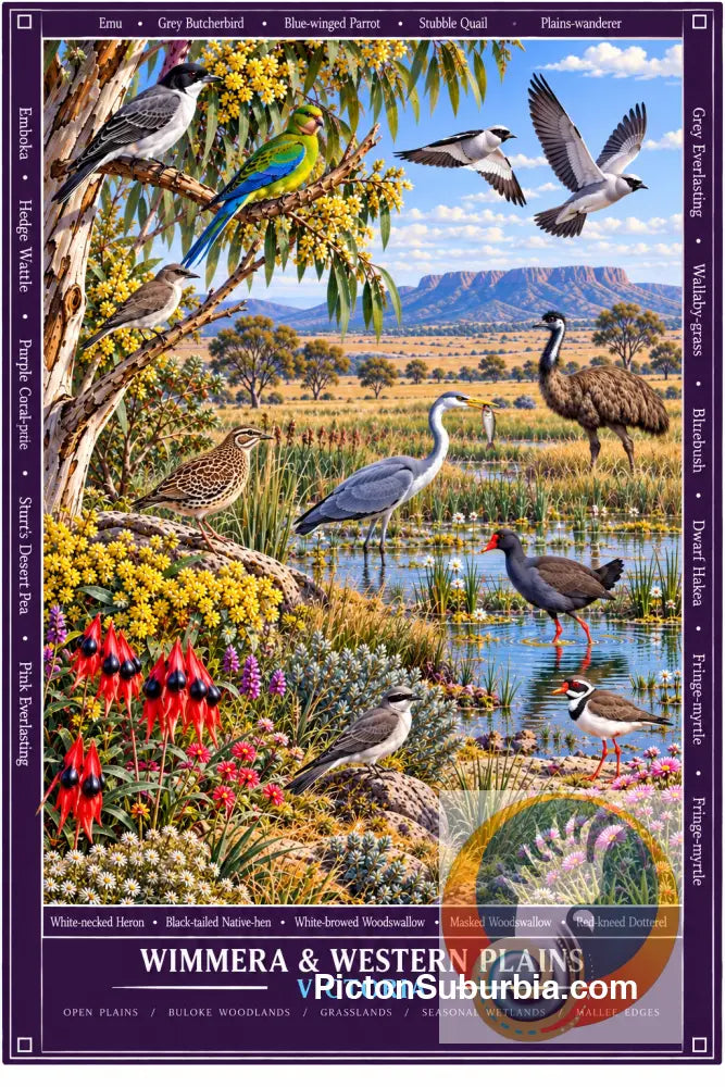 Australiana Tea Towel: Victoria - Wimmera & Western Plains - Cotton/Linen Blend - Tea Towel