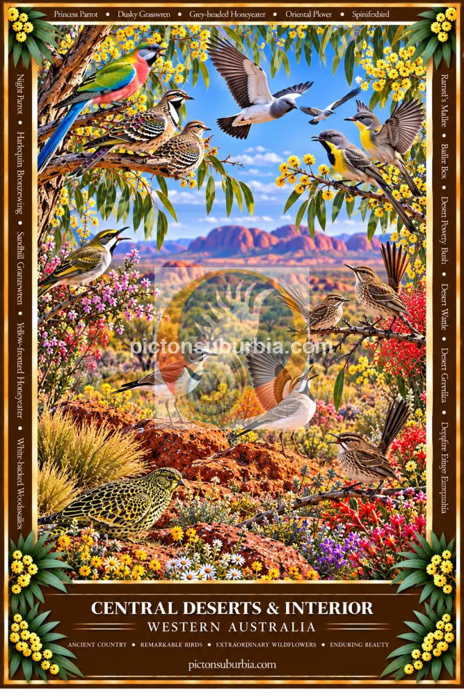 Australiana Tea Towel: Western Australia-Central Deserts and Interior - Cotton/Linen Blend - Tea Towel