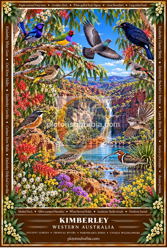 Australiana Tea Towel: Western Australia-Kimberley - Cotton/Linen Blend - Tea Towel