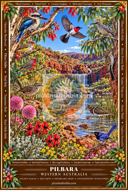 Australiana Tea Towel: Western Australia-Pilbarra - Cotton/Linen Blend - Tea Towel