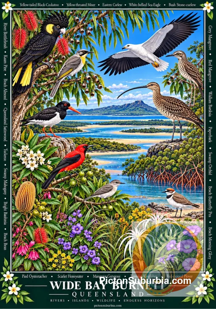 Australiana Tea Towel: Wide Bay Burnett - Cotton/Linen Blend - Tea Towel