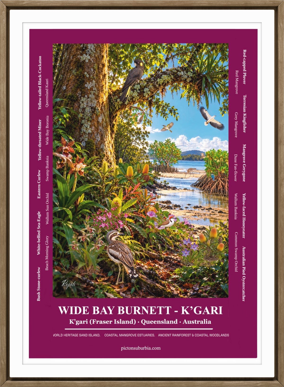 Terra Australis: Art Print “ QLD- K’gari - Wide Bay Burnett