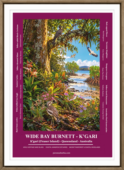 Terra Australis: Art Print “ QLD- K’gari - Wide Bay Burnett