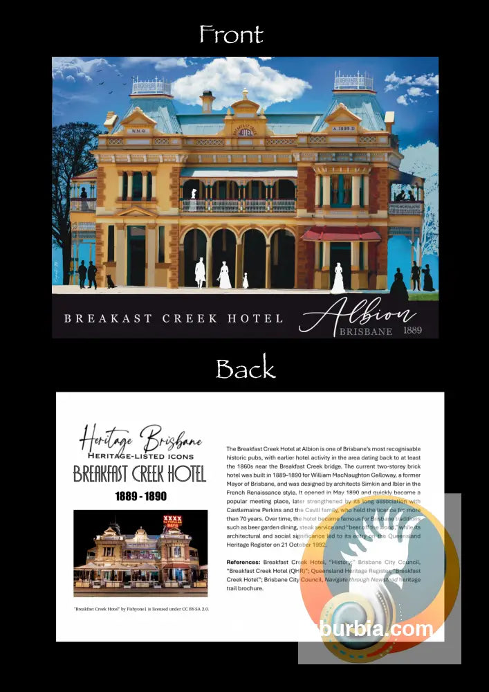 Breakfast Creek Hotel: Albion - Greeting Card Pack / Set of 5 + envelopes. - greeting Card
