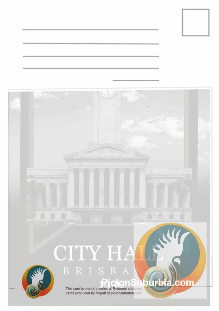 Brisbane CBD: City Hall Postcard Pack / A6 or A5 / Set of 5 - Physical good
