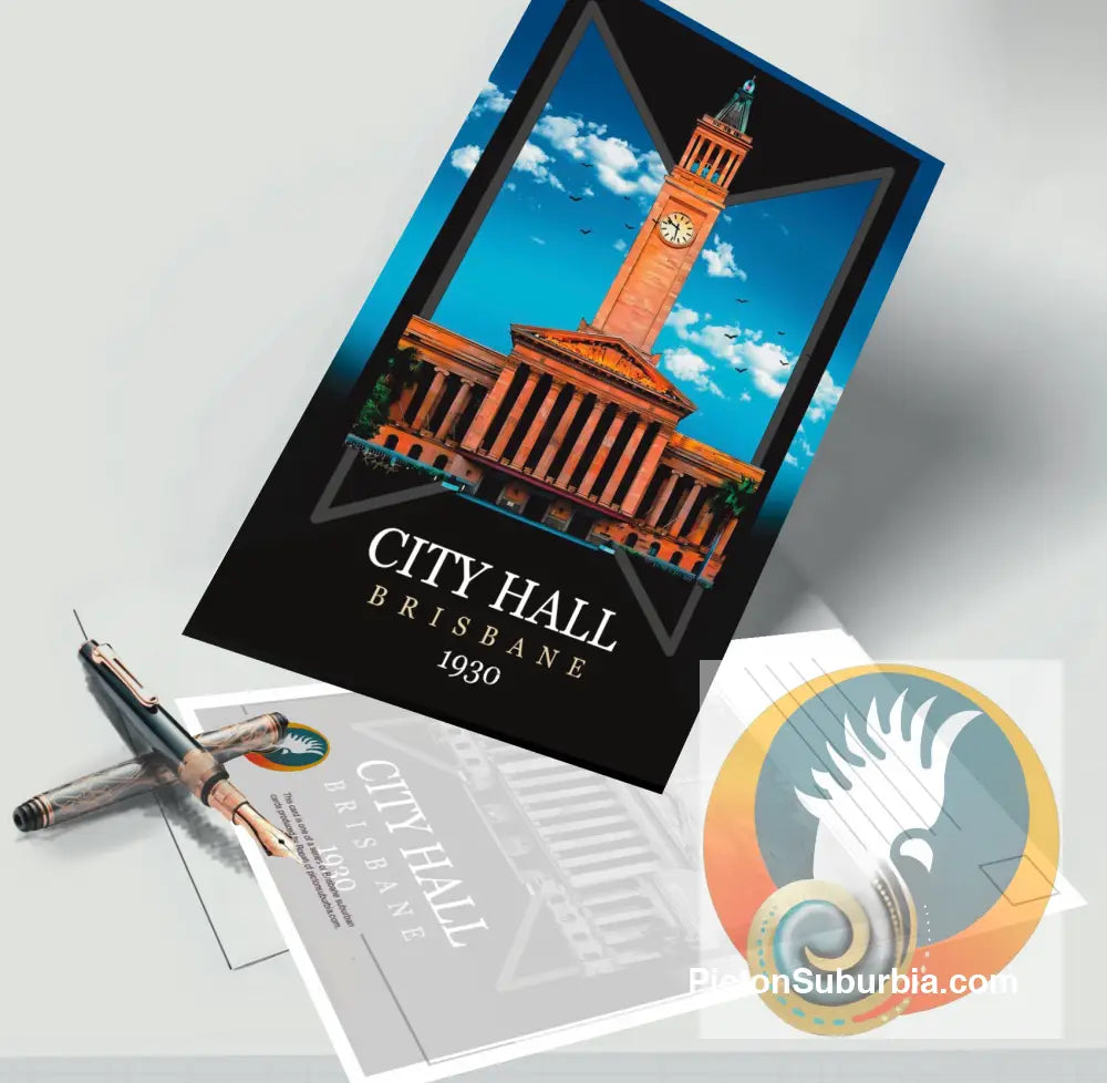 Brisbane CBD: City Hall Postcard Pack / A6 or A5 / Set of 5 - Physical good