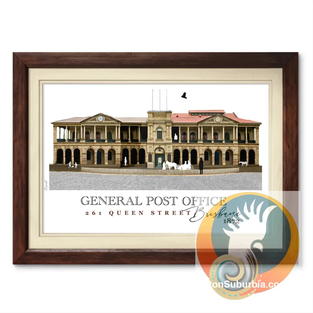 Brisbane CBD: GPO 261 Queen Street Art print - A4 - Physical good