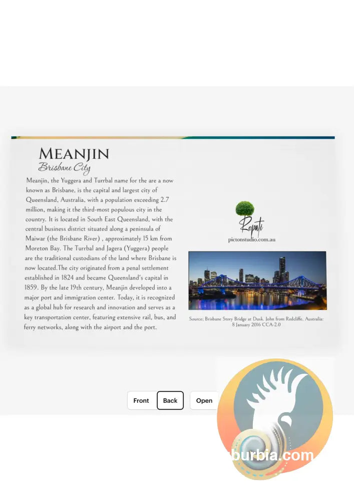 Brisbane CBD: Meanjin “Riverside Skyline” Greeting Card Pack / Set of 5 - Physical good