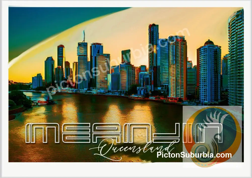 Brisbane CBD: Meanjin “Riverside Skyline” Postcard Pack / set of 5 - A6 Standard - Physical good