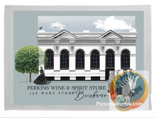 Brisbane CBD: Perkins Wine and Spirit Store Mary Street Tea Towel - Tea Towel