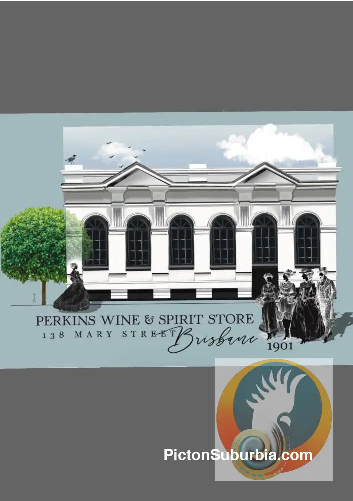 Brisbane CBD: Perkins Wine & Spirits Store Art Print - Physical good