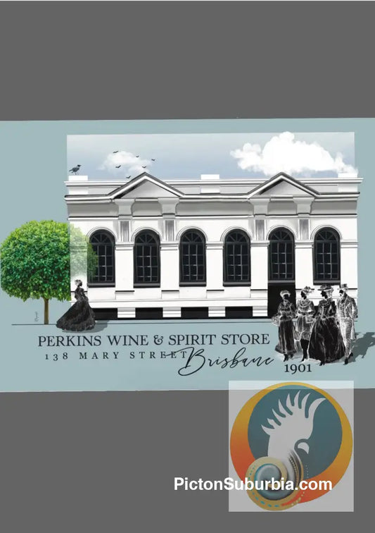 Brisbane CBD: Perkins Wine & Spirits Store Art Print - Physical good