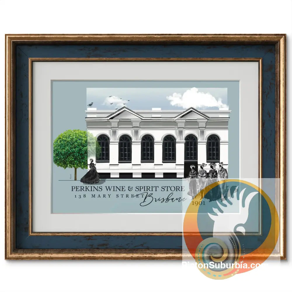 Brisbane CBD: Perkins Wine & Spirits Store Art Print - Physical good