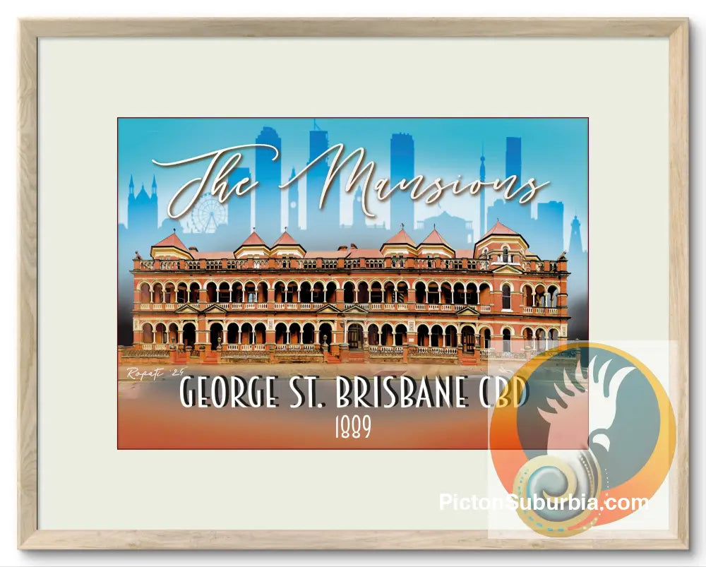 Brisbane CBD: The Mansions 1889 Art print - A4 - Physical good
