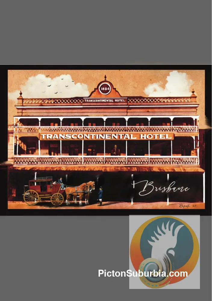 Brisbane CBD: Transcontinental Hotel 1884 Art print - Art Print