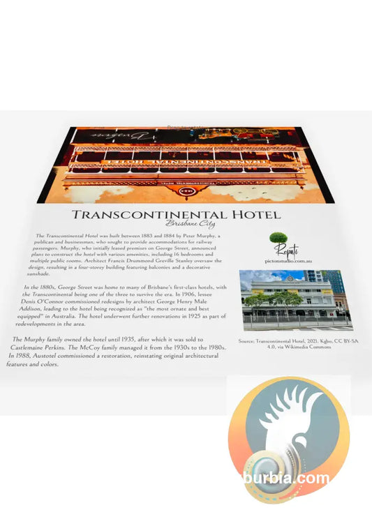 Brisbane CBD: Transcontinental Hotel - Greeting card Pack / Set of 5 - Physical good