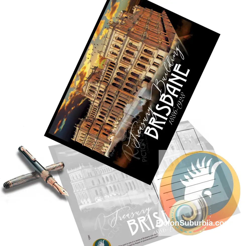 Brisbane CBD: Treasury Building Postcard Pack / Set of 5 / A5 or A6 - Physical good