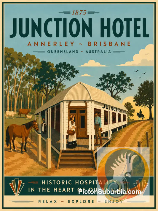 Brisbane Retro Hotel Posters - The Junction Hotel Annerley - A3 - Art Print