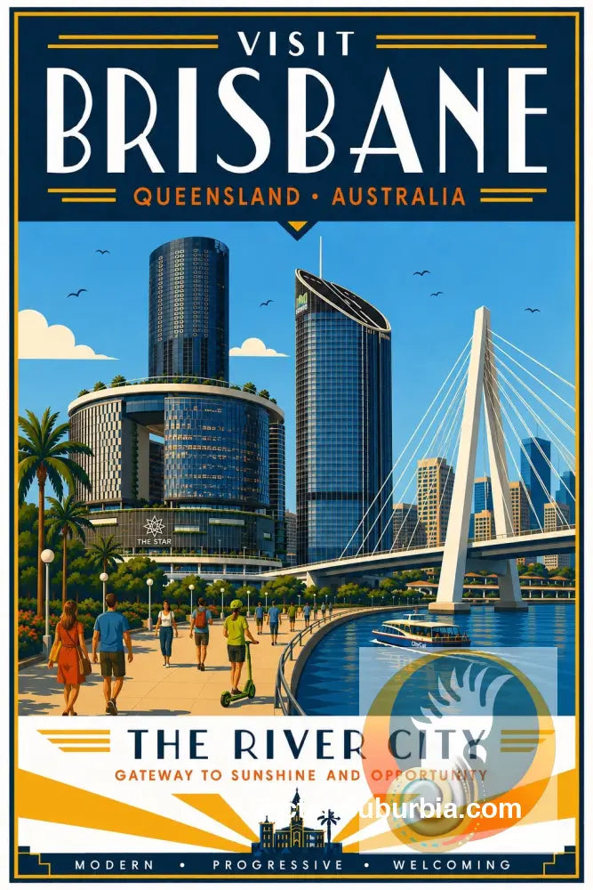 Brisbane Retro Travel Posters- The Star Casino - A3 - Art Print