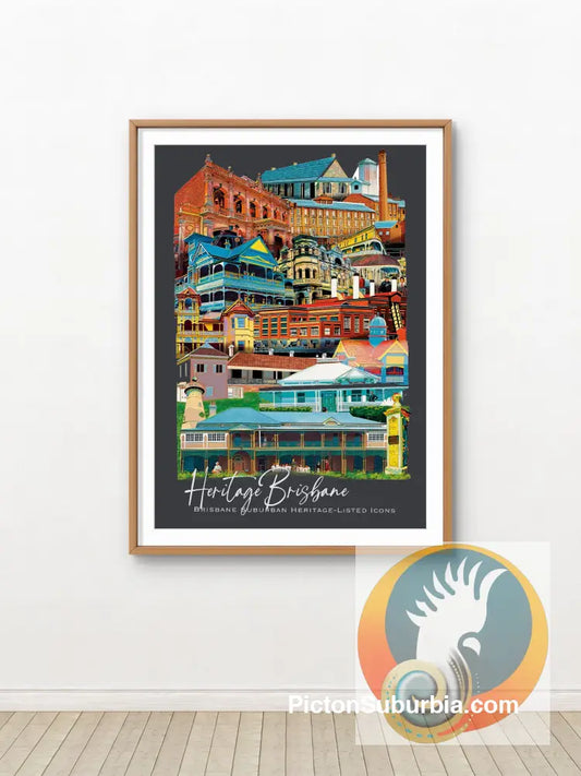 Brisbane: Suburban Heritage-Listed Art print (Coloured) - Art Print