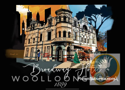 Woolloongabba: Broadway Hotel 1889 - Art print - A3 - Art Print
