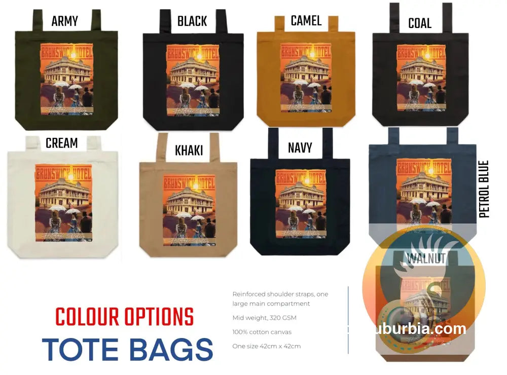 Brunswick Hotel: Fortitude Valley - Tote - Black - ToteBag