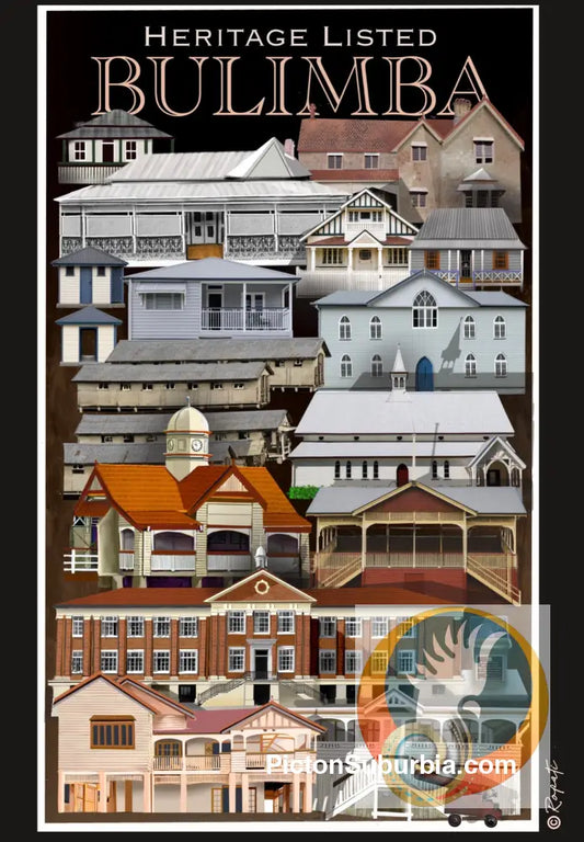 Bulimba Heritage Listed: Art Print - A4 / Multicolor - Art Print