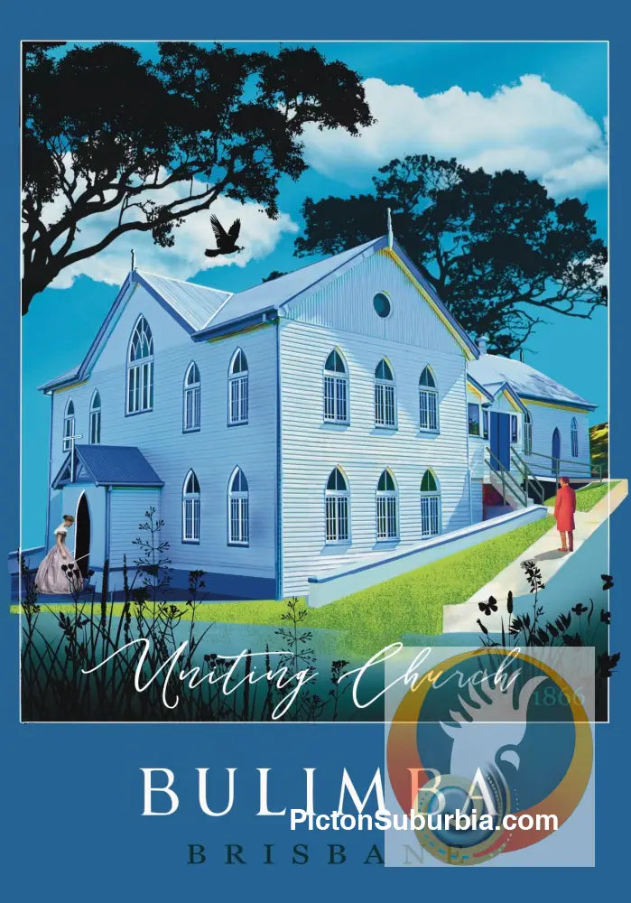 Bulimba: Uniting Church 1866 Art print - A4 - Art Print