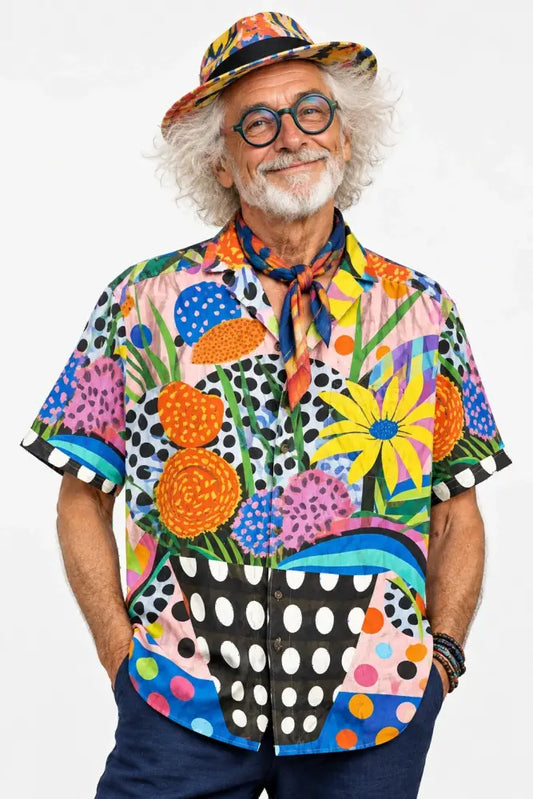 “Cacophonous” All-Over Print Men’s Breathable Shirt|140GSM Slub Cotton