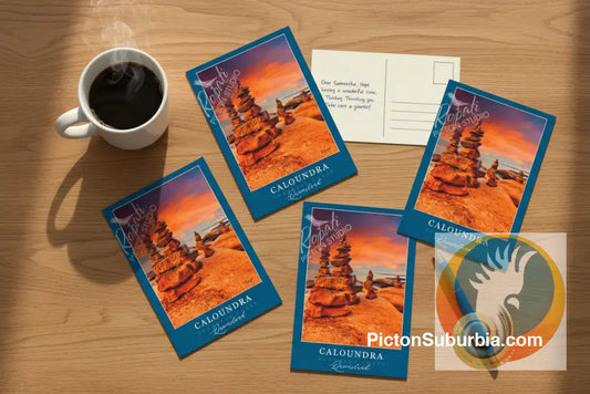 Caloundra: Rock Stacks King Beach Postcard Pack / Set of 5 / A5 or A6 - Physical good