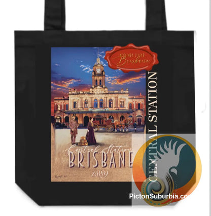 Central Station: Brisbane CBD -Tote - Black - ToteBag
