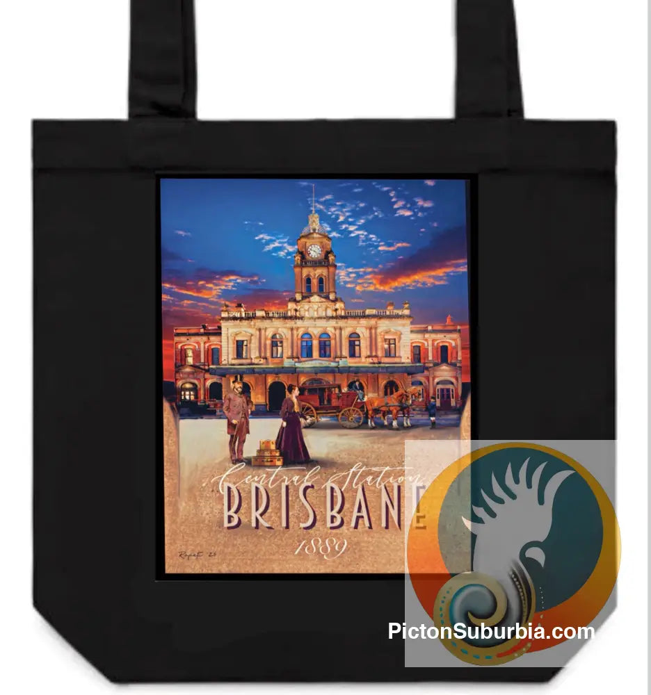Central Station: Brisbane CBD -Tote - Black - ToteBag