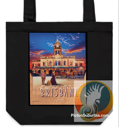 Central Station: Brisbane CBD -Tote - Black - ToteBag